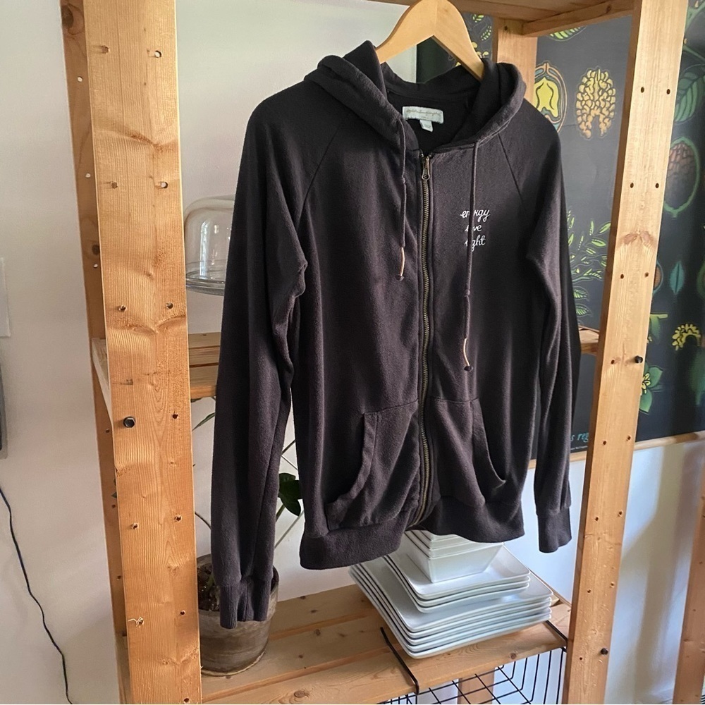 Spiritual Gangster Gray Black White Star Energy Love Light Zip Up Hoodie XS - Picture 5 of 14